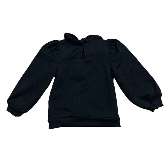 Janie and Jack Girls Black Eyelet Ruffle Sweatshirt Size 3 Casual - Picture 5 of 7